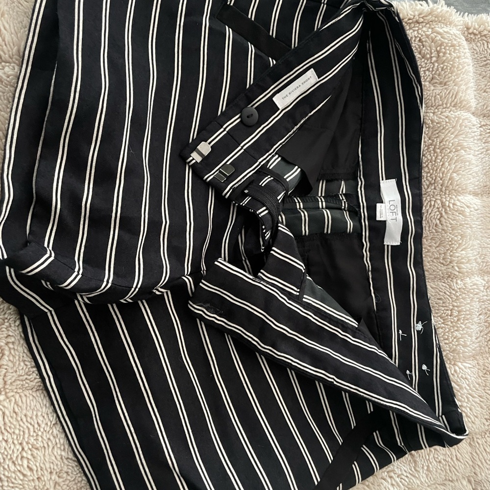 LOFT Monochrome Striped Blouse
